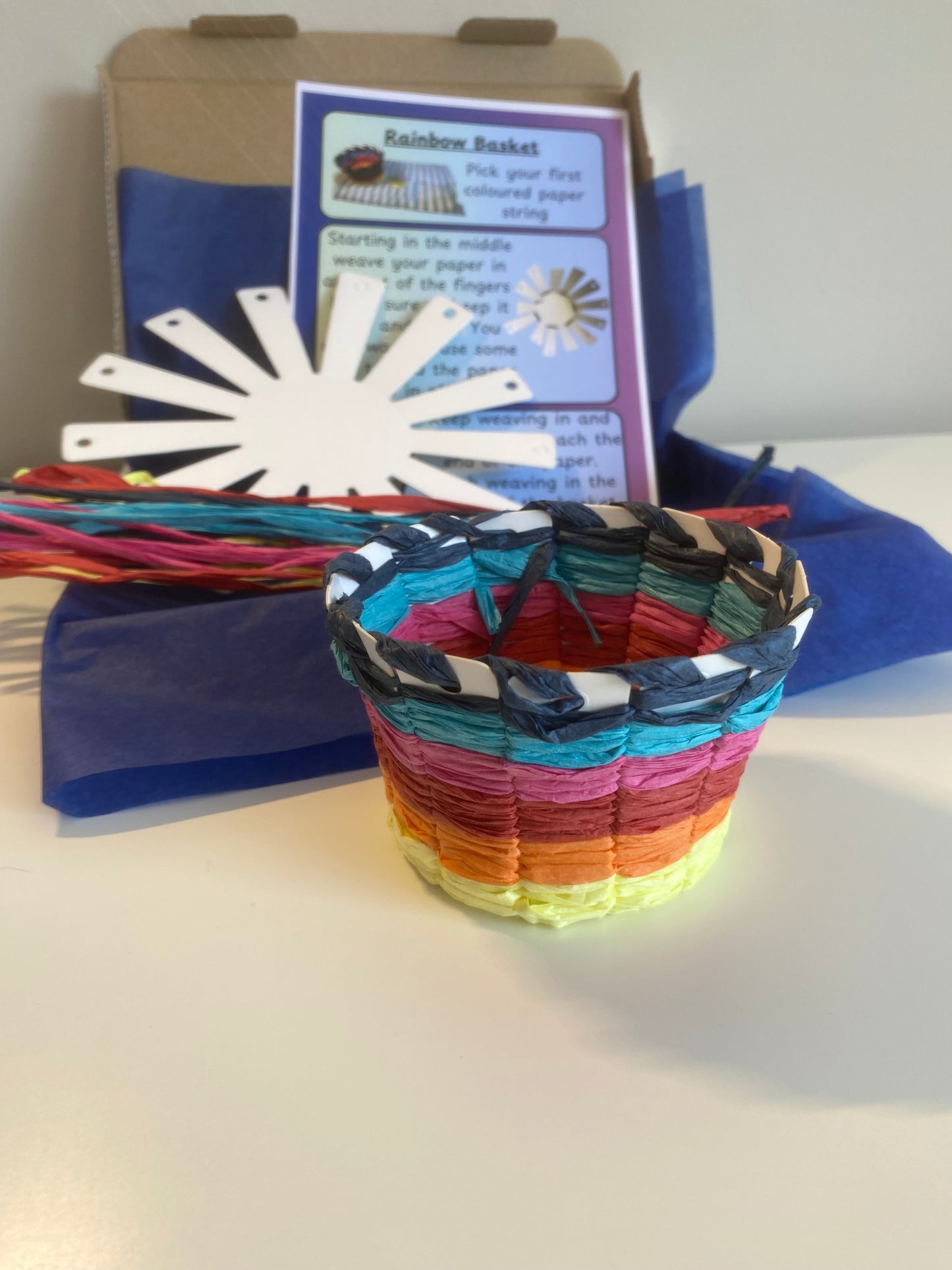 Rainbow weave basket