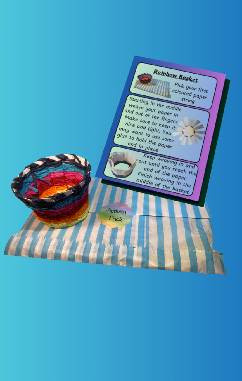Rainbow weave basket