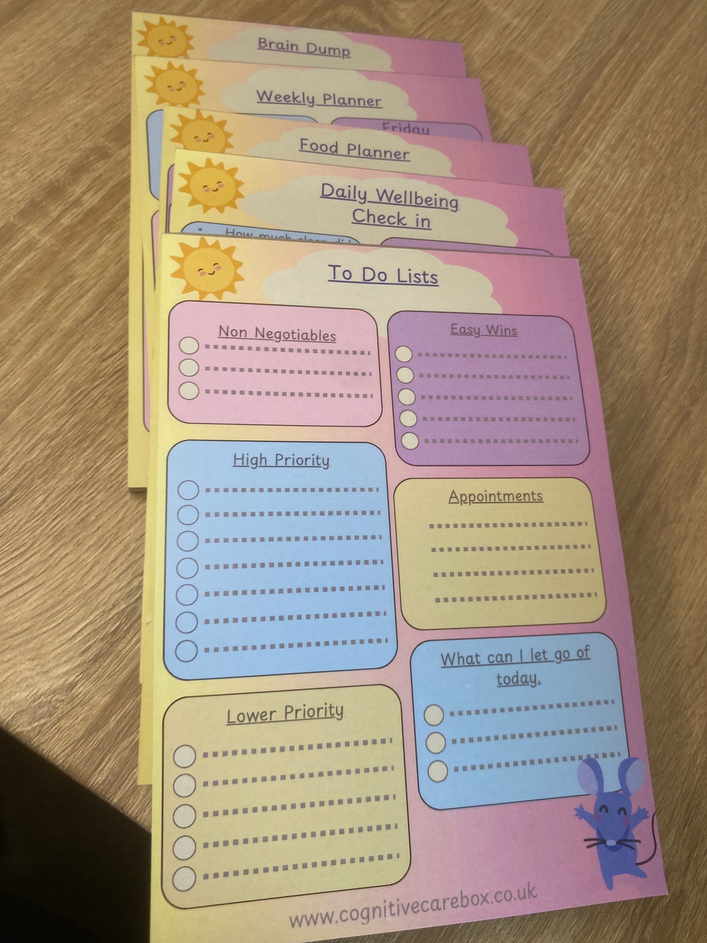 Prioritised To-Do List Notepad – A5 | 50 Pages | Pastel Design | Mental Health & Well-Being Collection