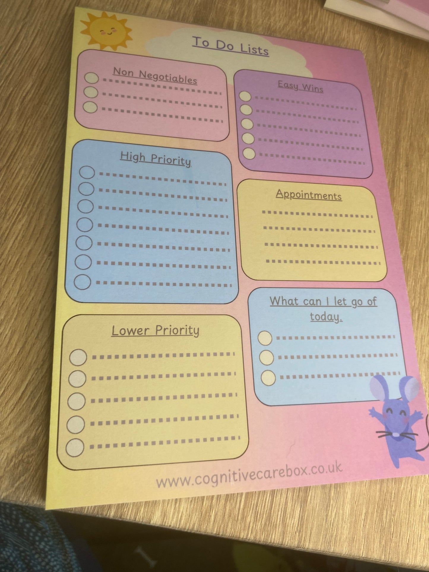 Prioritised To-Do List Notepad – A5 | 50 Pages | Pastel Design | Mental Health & Well-Being Collection