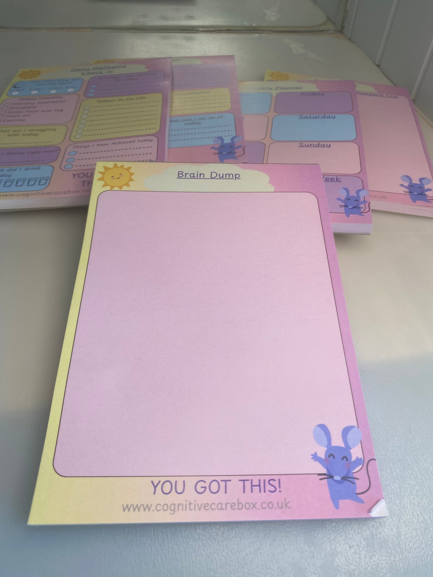 Mental Health & Well-Being Brain Dump Notepad – A5 | 50 Pages | Pastel Colour Design