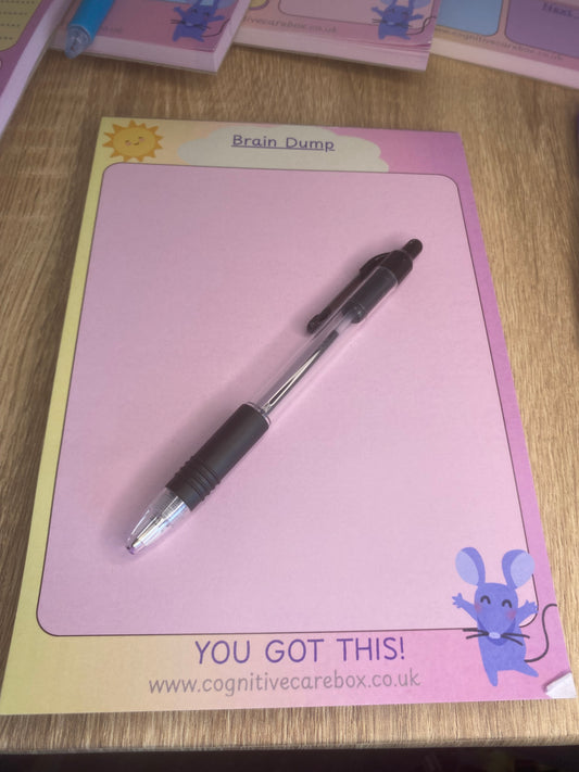 Mental Health & Well-Being Brain Dump Notepad – A5 | 50 Pages | Pastel Colour Design