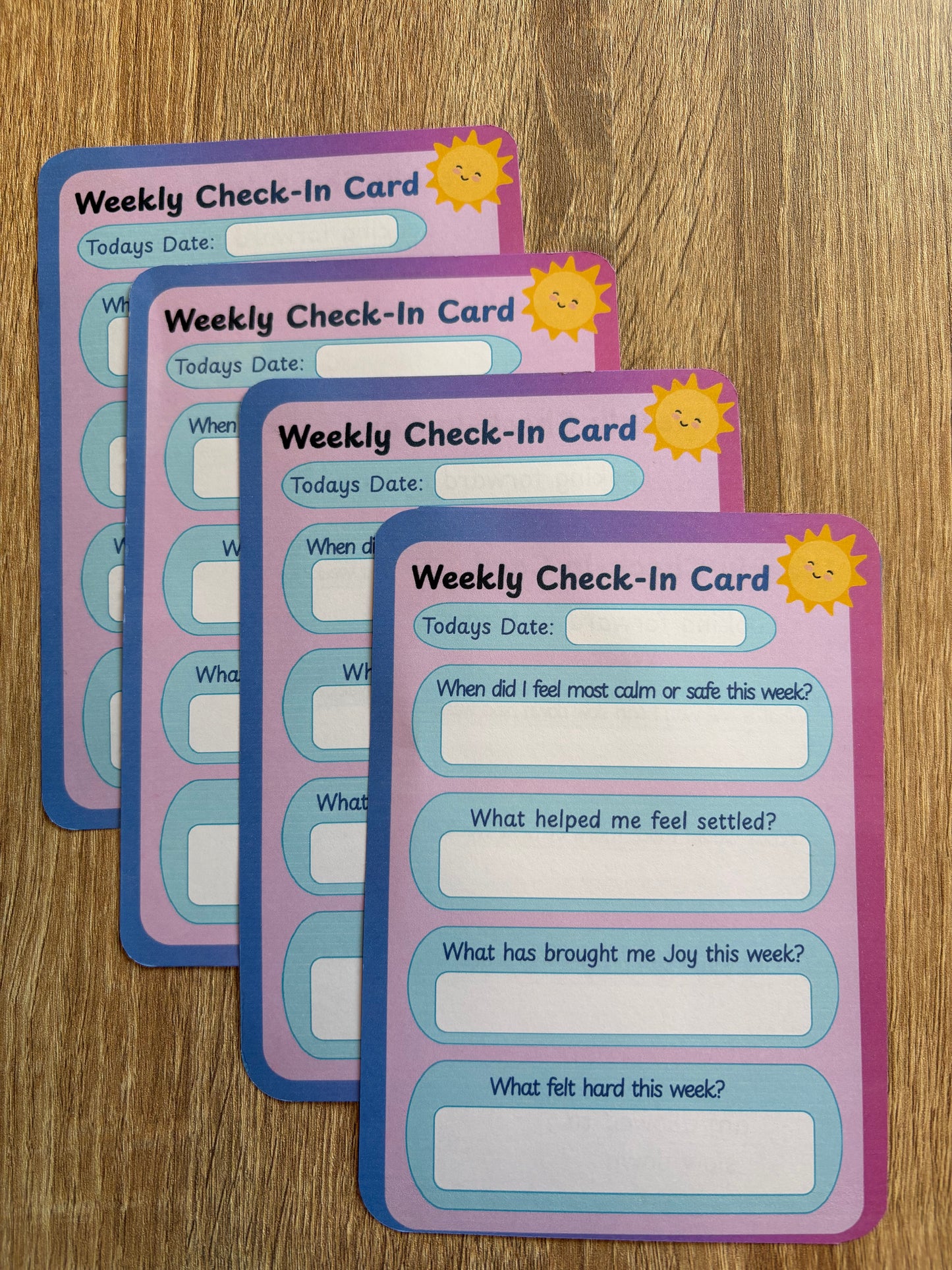 Weekly Check in Card refill