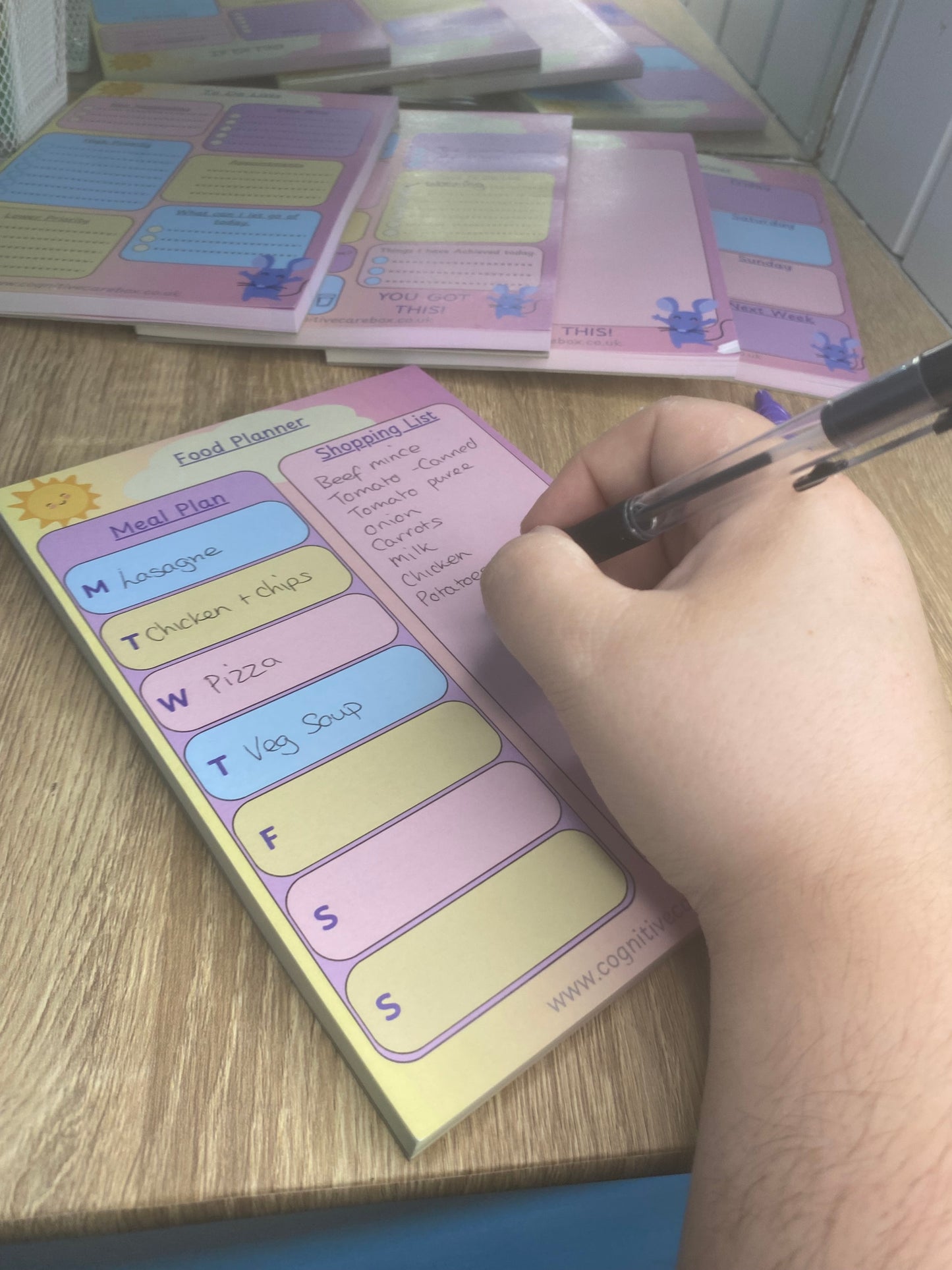 Food Planner & Shopping List Notepad – A5 | 50 Pages | Pastel Colours | Well-Being Collection