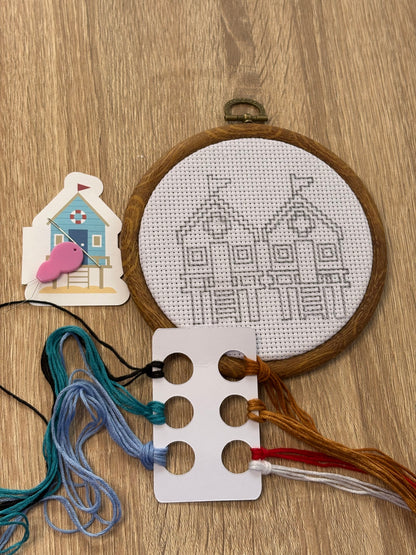 Beach Hut Cross Stitch Activity Kit