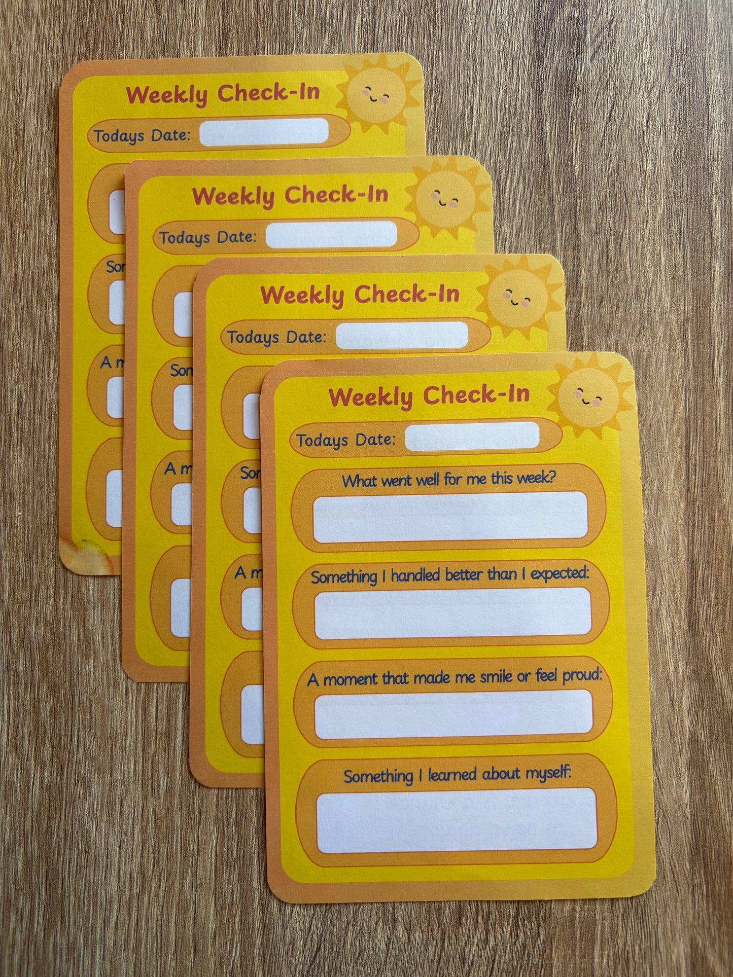Weekly Check in Card refill