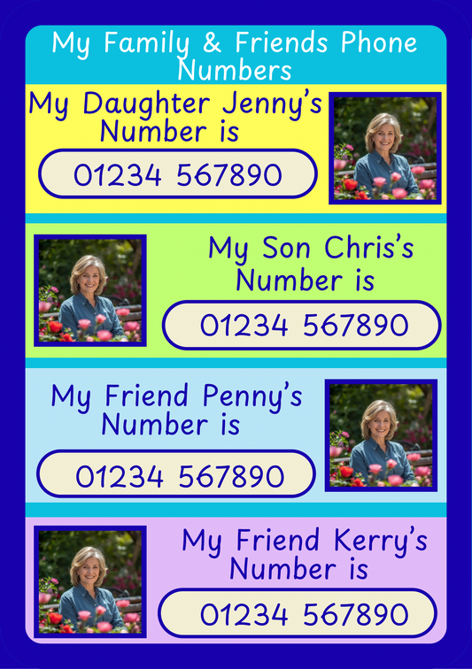 Family / Friends Contact Card