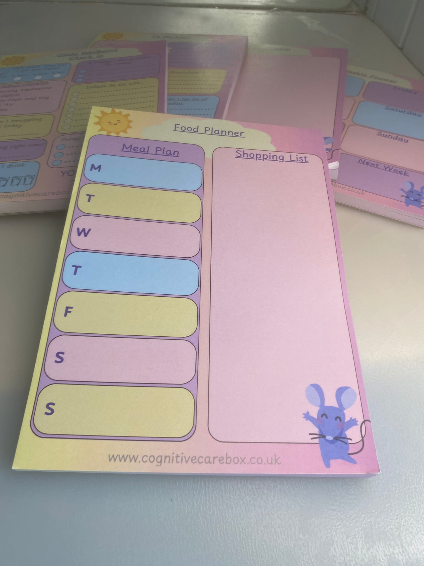 Food Planner & Shopping List Notepad – A5 | 50 Pages | Pastel Colours | Well-Being Collection