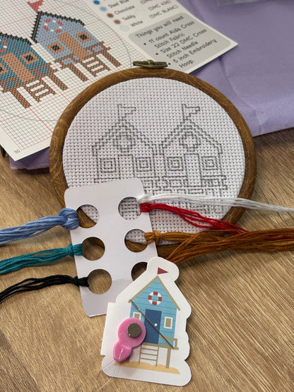 Beach Hut Cross Stitch Activity Kit