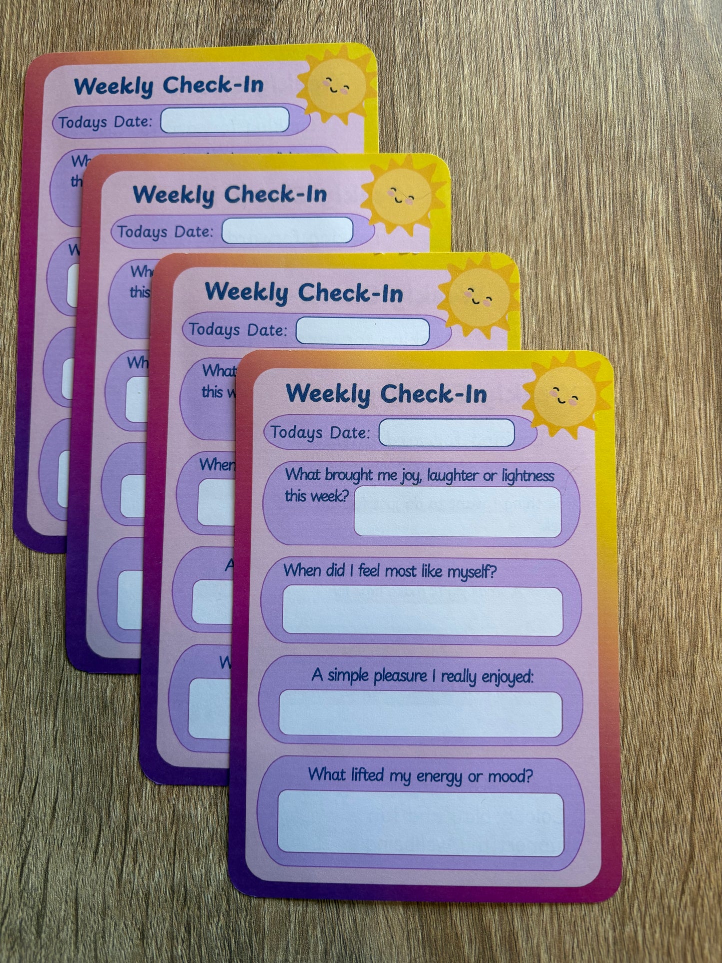 Weekly Check in Card refill