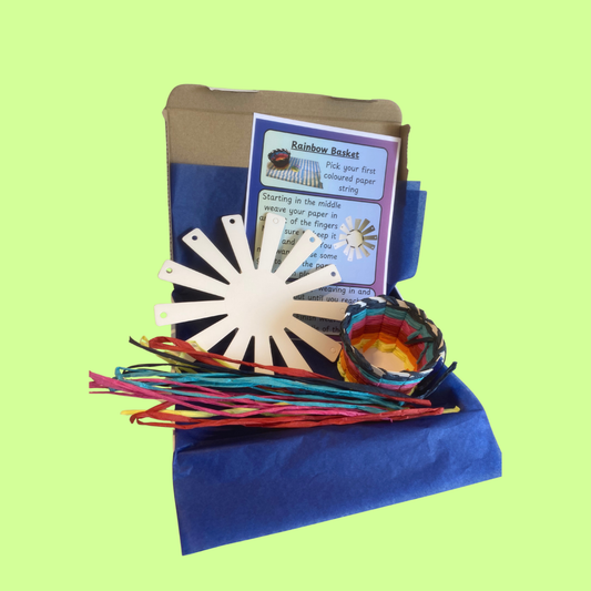 Rainbow weave basket