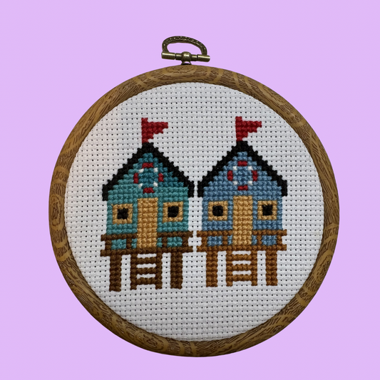 Beach Hut Cross Stitch Activity Kit