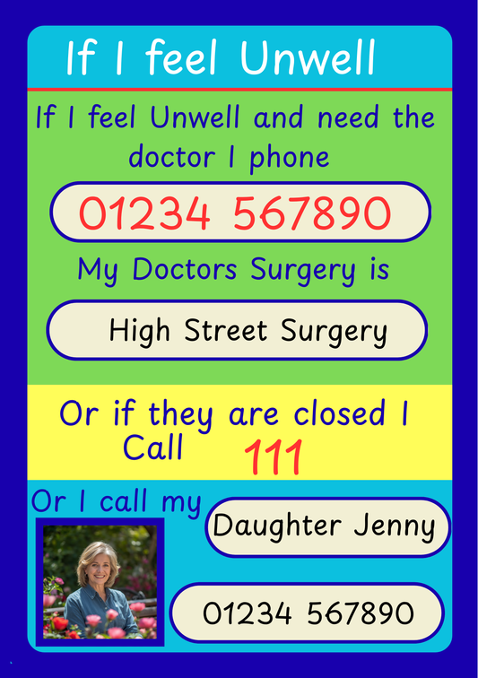 Medical help card